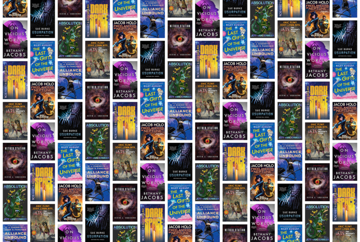 Collection of 9 book covers for science fiction titles publishing in October 2024