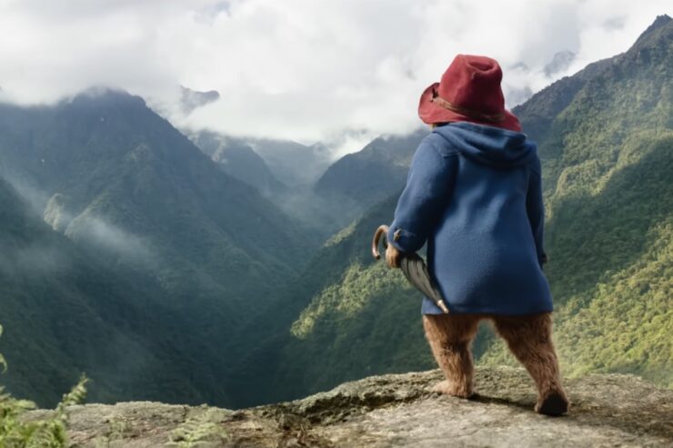 Paddington Bear looks out over a Peruvian vista