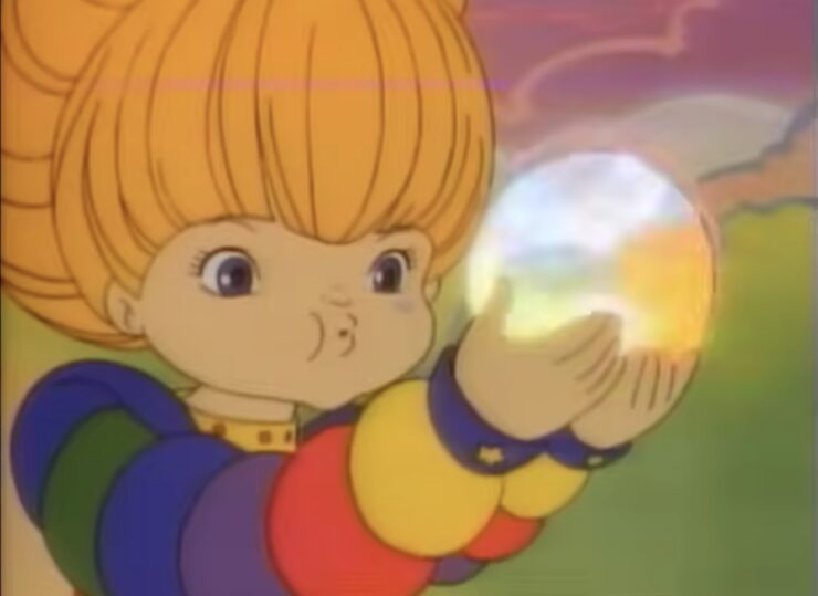 The original Rainbow Brite cartoon, Rainbow Brite holding an orb