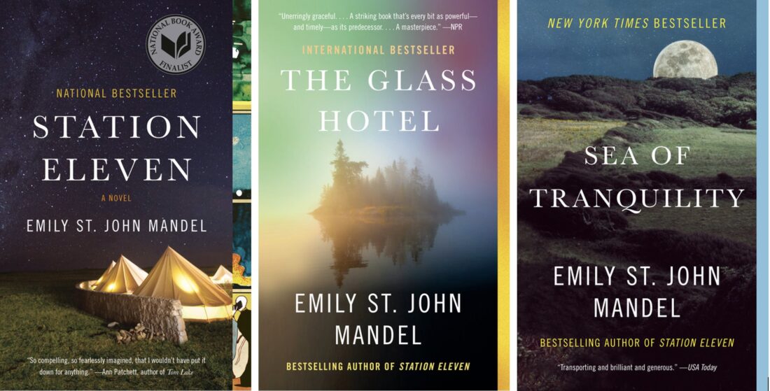 covers of Station Eleven, The glass Hotel and Sea of Tranquility