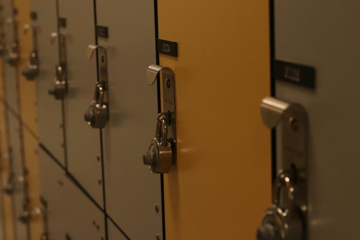 Photo of high school lockers