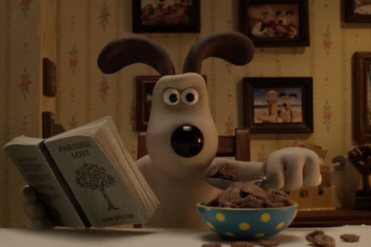 Wallace, a stop-motion animation dog, in Wallace & Gromit: Vengeance Most Fowl