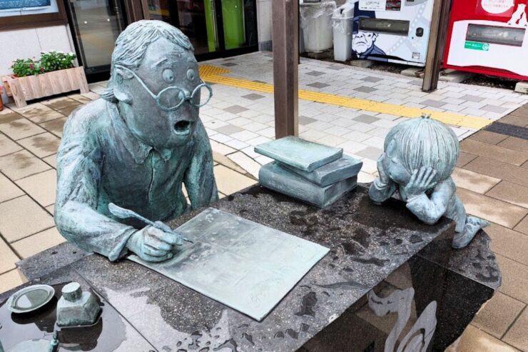 Photo of a statue on the Mizuki Shigeru Road in Sakaiminato, Japan