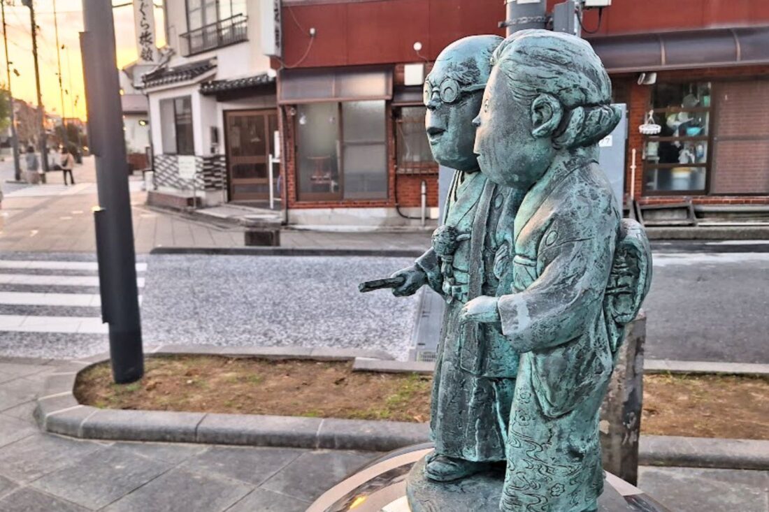 Photo of a statue on the Mizuki Shigeru Road in Sakaiminato, Japan