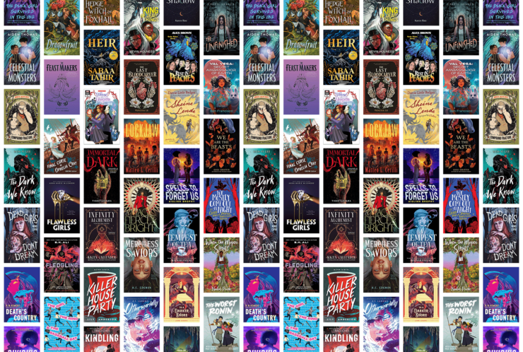 Collection of book covers from notable Young Adult science fiction, fantasy, and horror titles of 2024