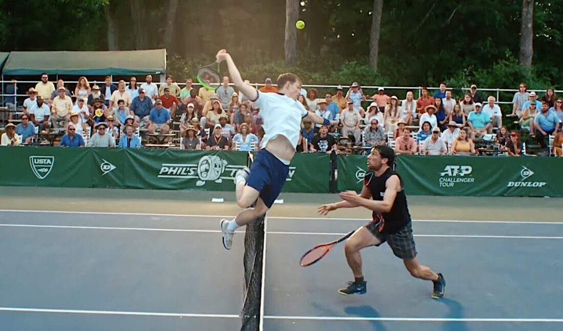 A purely platonic tennis match with no subtext at all in Challengers.