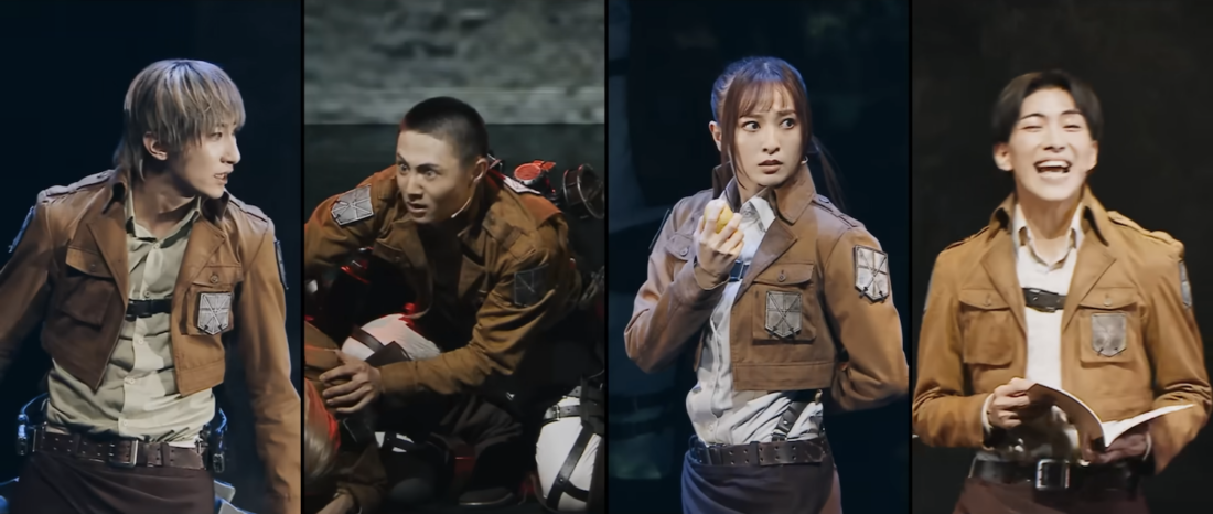 Screenshot from the trailer of Attack of Titan: The Musical