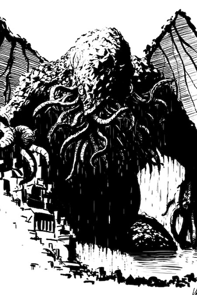 Detail from "Spawn of the Stars" by Sofyan Syarief (Artwork based on H. P. Lovecraft's "The Call of Cthulhu")