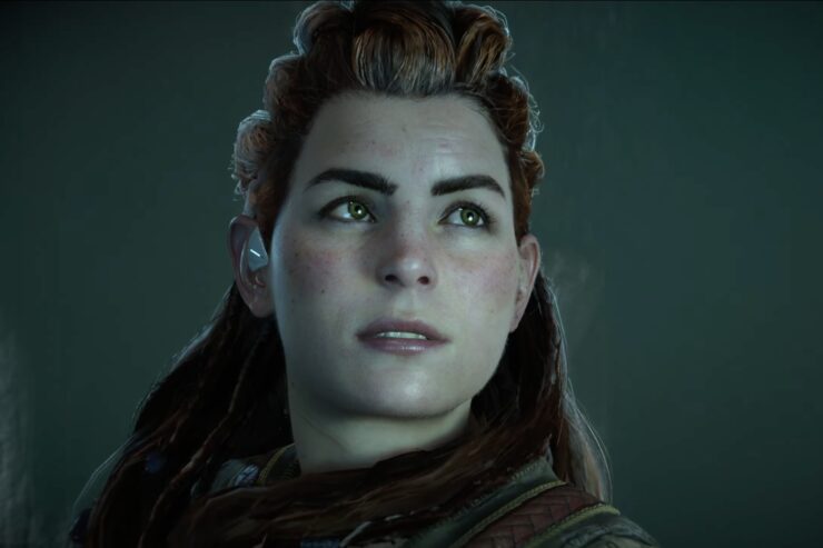 A screenshot of Aloy from the remastered Horizon Zero Dawn