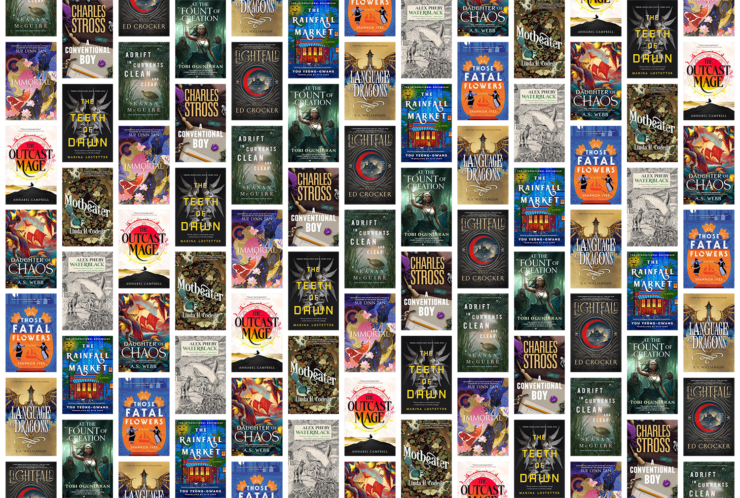 Collection of 13 covers of the new fantasy releases for January 2025.