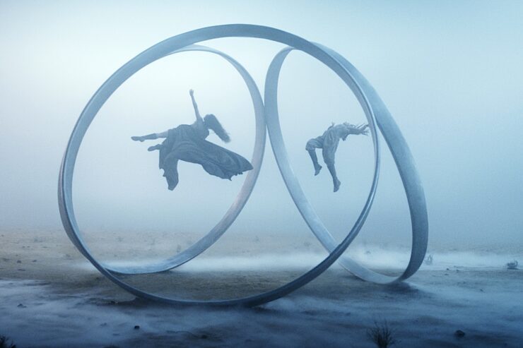 Moiraine and Aviendha in the rings of Rhuidean in Wheel of Time season 3