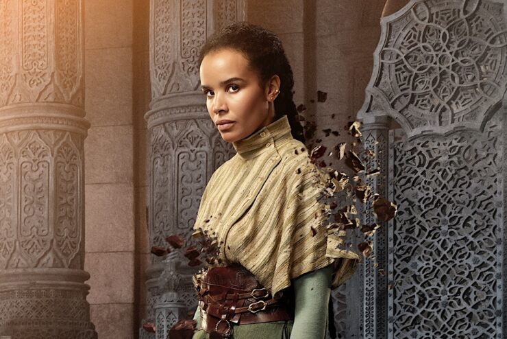 Cropped poster image of Zoe Robins as Nynaeve in The Wheel of Time