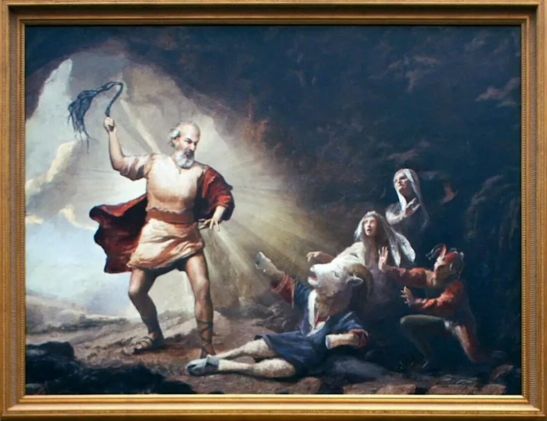The painting "Kier Taming the Four Tempers" in Severance.