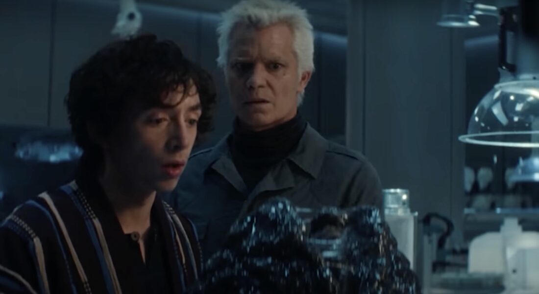 Kirsh (Timothy Oliphant) is baffled by Boy Kavalier's (Samuel Blenkin) interest in a Xenomorph egg in Noah Hawley's Alien: Earth.