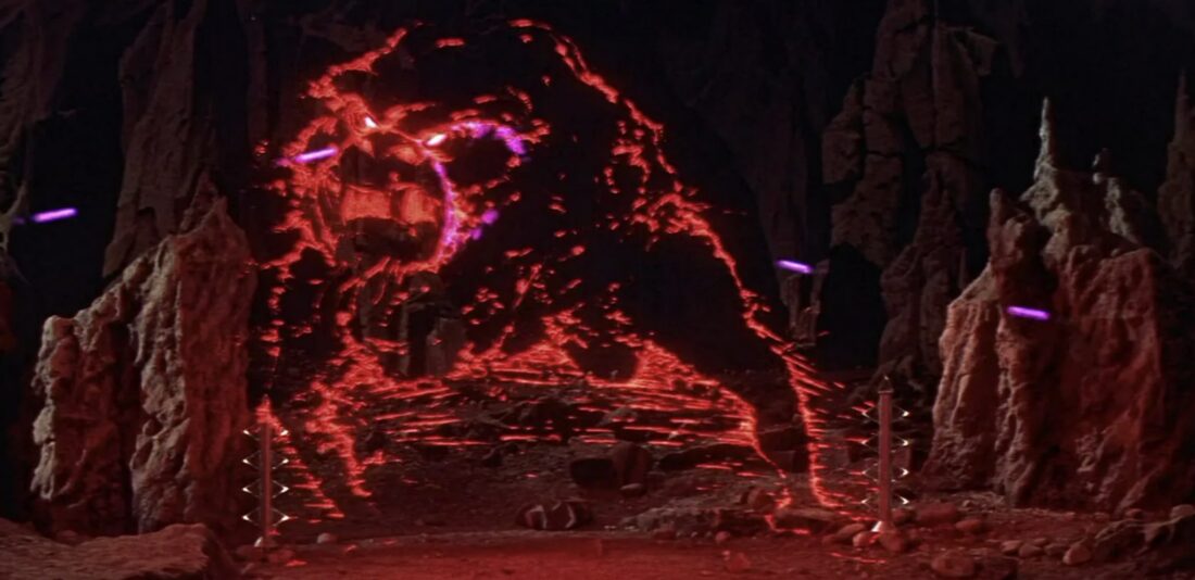 The monster of the id attacking the crew in Forbidden Planet