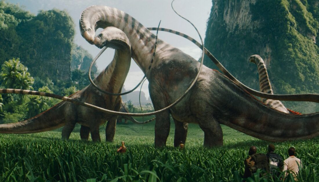 Humans encountering dinosaurs in Jurassic Park: Rebirth