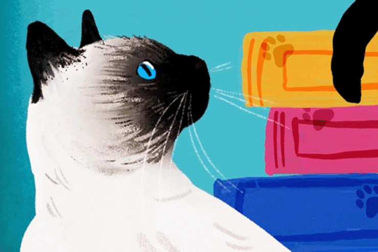 detail from the cover of The Cat Who Could Read Backwards by Lilian Jackson Braun