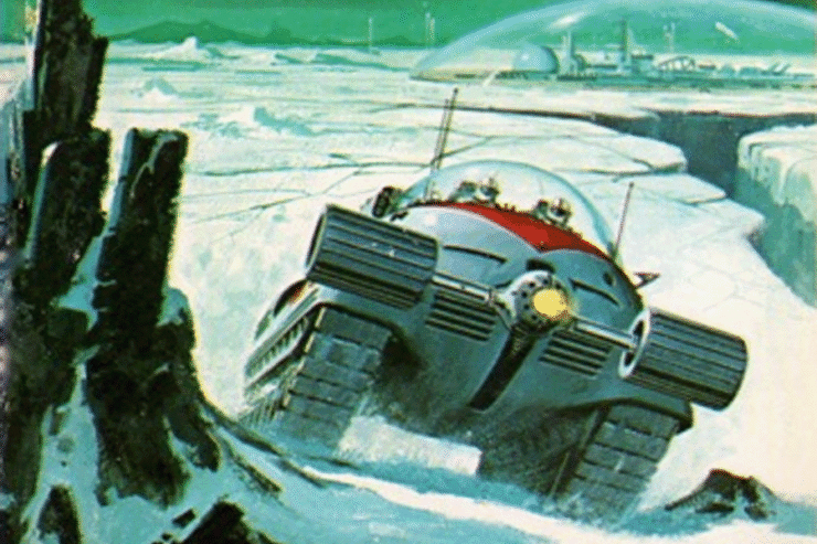 detail from the cover of Trouble on Titan by Alan E Nourse