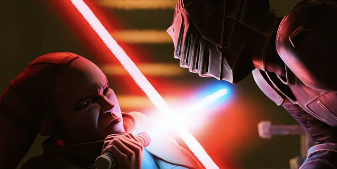 Devon looking in fierce in her duel with an Inquisitor in Maul Shadow Lord S1