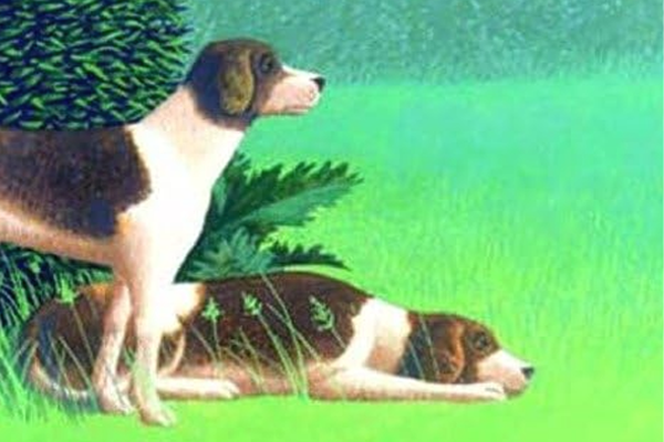 detail from the cover of Outfoxed by Rita Mae Brown