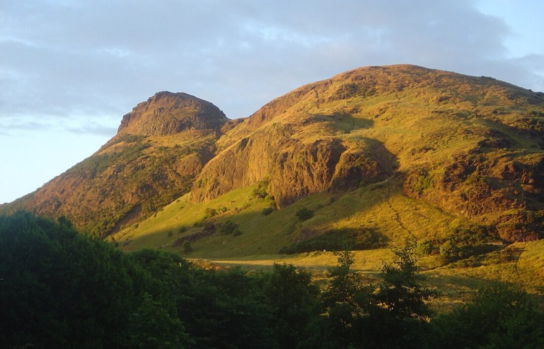 Photo of Arthur's Seat, a prominent hill located in Holyrood Park in Edinburgh, Scotland