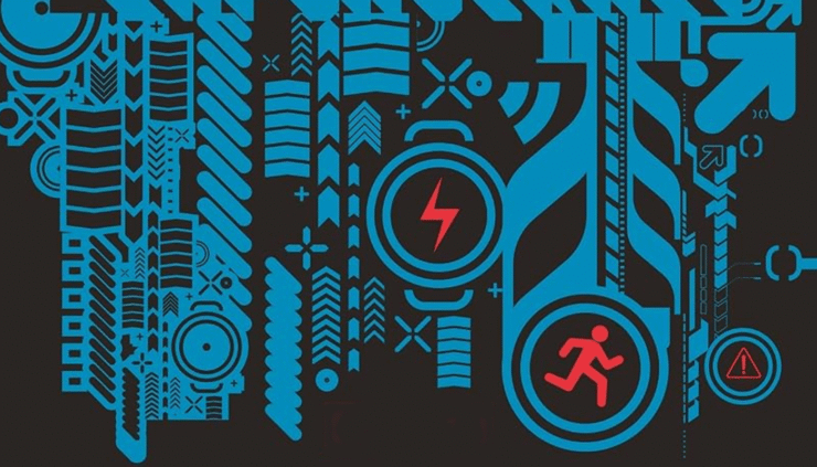 detail from the cover of Infomocracy by Malka Older