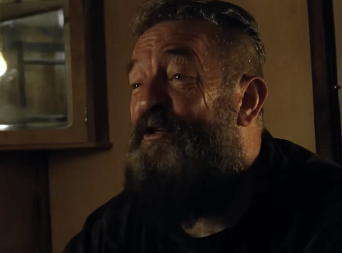 Murgey (Francis Magee) tells tales of life at sea on Mark Jenkin's Rose of Nevada.