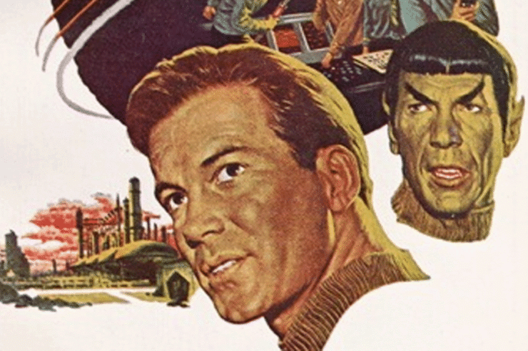 detail from the cover of James Blish's Star Trek (art by James Bama)