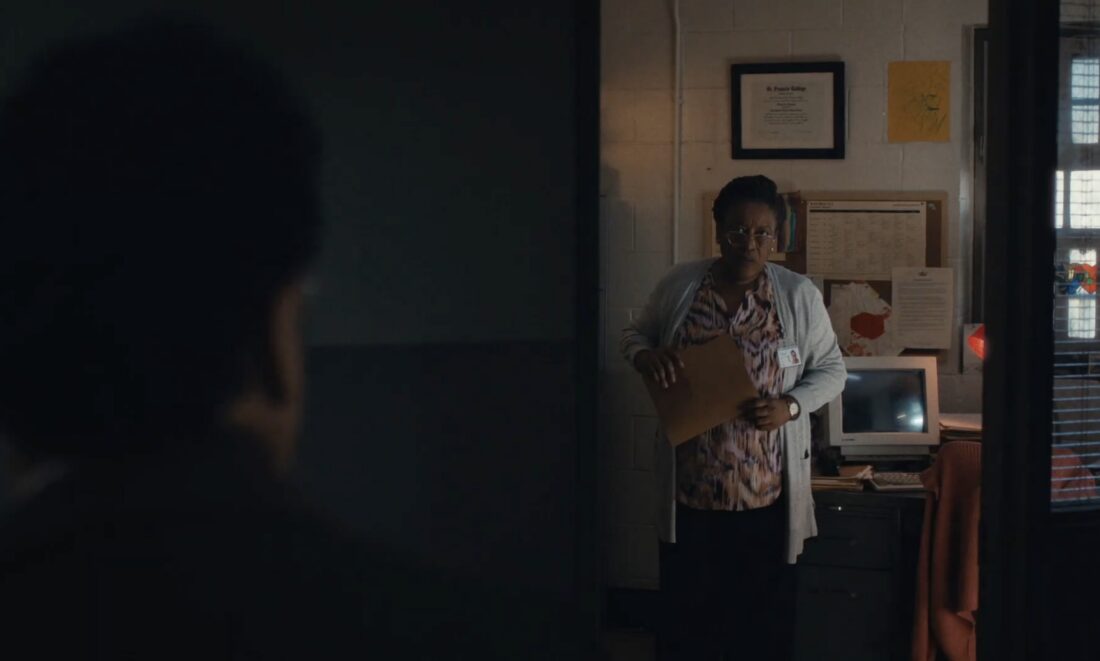 Miss Chriss calling Dr. Aanand aside into an office in The Terror: Devil in Silver, ep 5