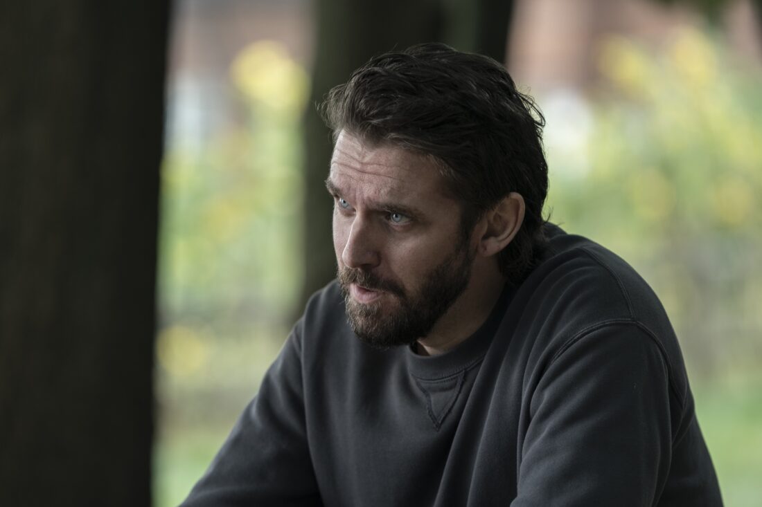 Dan Stevens as Pepper doing better outside at a table in a new facility - The Terror: Devil in Silver _ Season 1, Episode 6