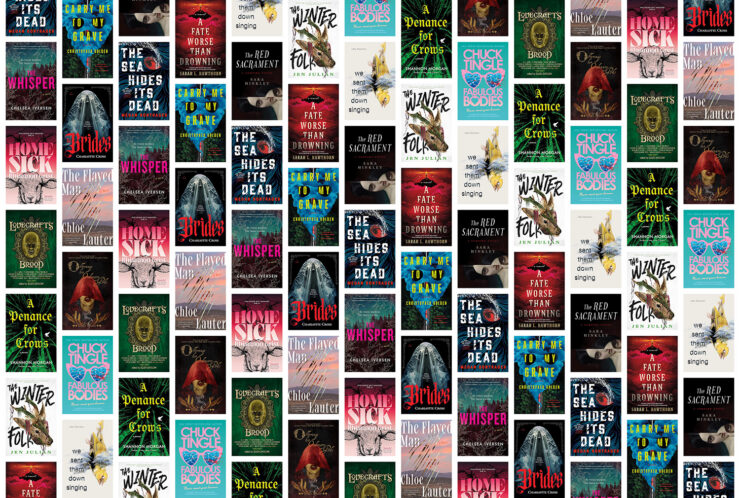 Mosaic of 14 covers for July 2026's new horror releases.
