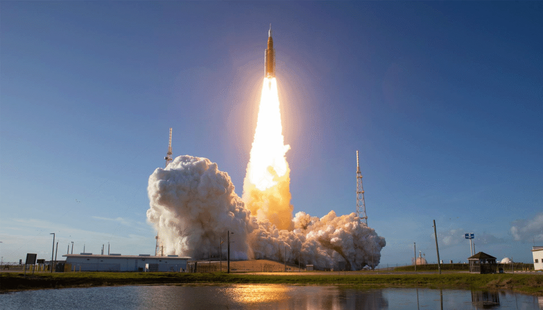 Photo showing the launch of NASA’s Artemis II mission on April 1, 2026