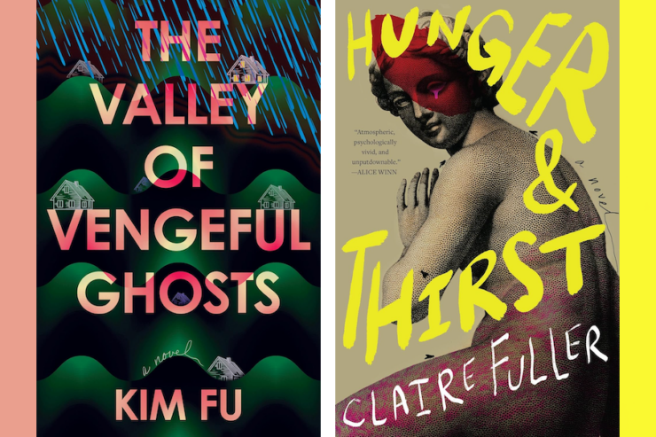 covers of Kim Fu's The Valley of Vengeful Ghosts and Claire Fuller's Hunger & Thirst