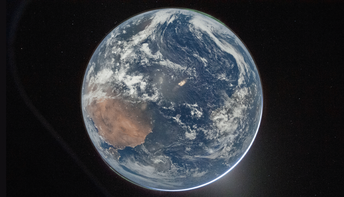 Nighttime picture of Earth taken on April 2, 2026 during the Artemis II mission