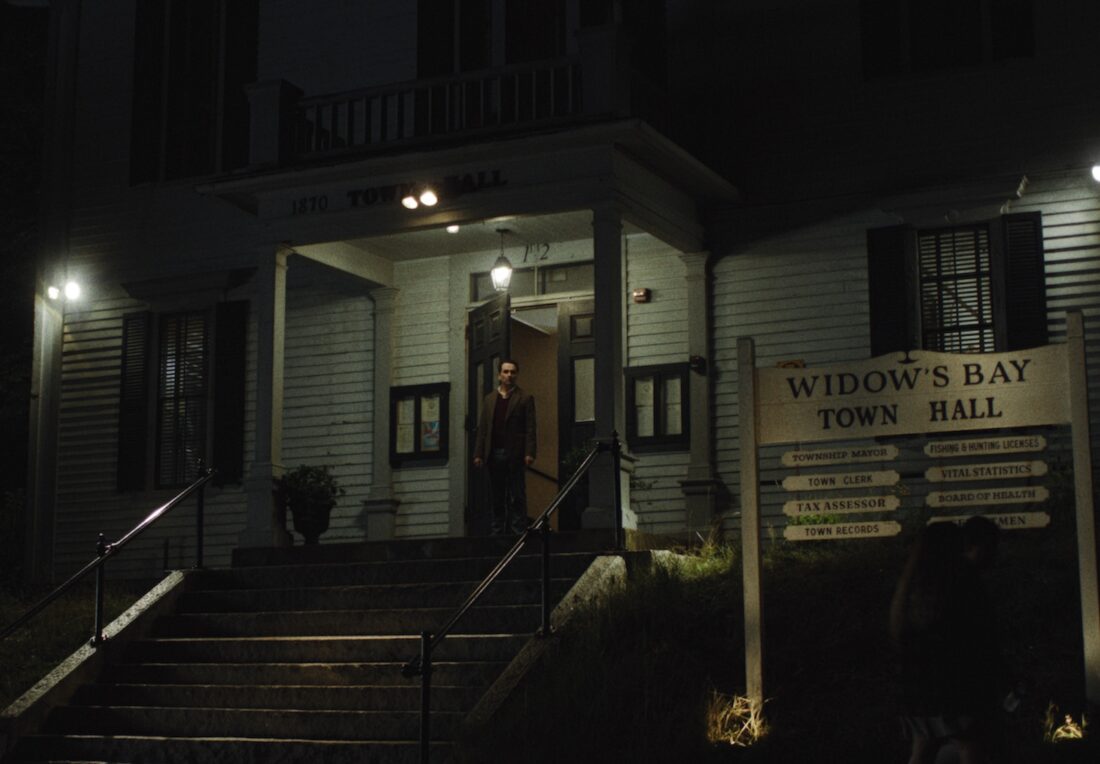 Tom outside Widow's Bay Town Hall