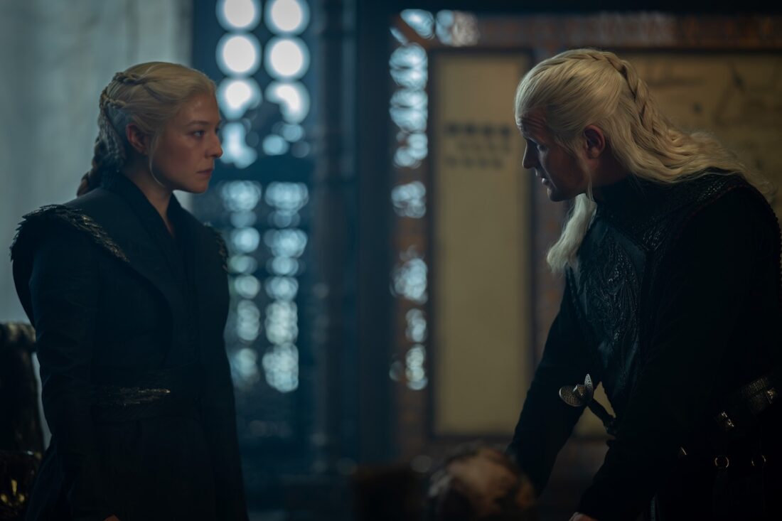 Emma d'Arcy and Matt Smith in House of the Dragon season 3