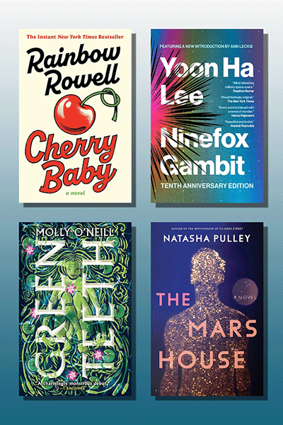 Mosaic of 4 book covers of Jo Walton's reads in May and June 2026.