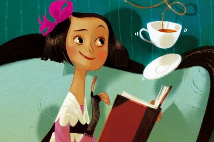 detail from the cover of Kat, Incorrigible by Stephanie Burgis (Art by Annette Marnat)