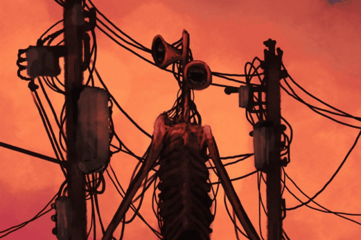 Image of the creepypasta character Siren Head, created by artist Trevor Henderson