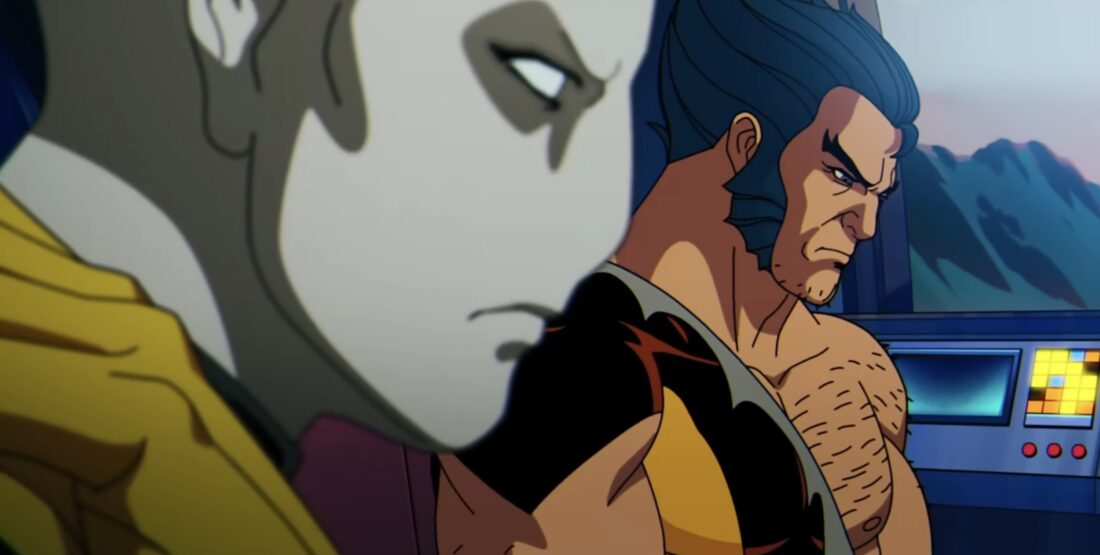 Morph looking sad next to logan on plane in X-Men '97 S2E5